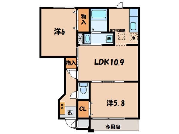 港前 徒歩14分 1階の物件間取画像